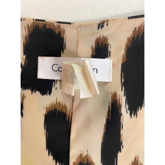 Calvin Klein Leopard Print Ruffle Dress 10 12 - Picture 5 of 5